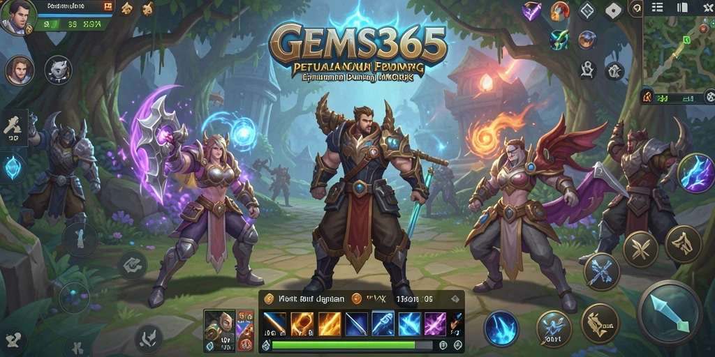 Tampilan gameplay menakjubkan dalam GEMS365 MMORPG.