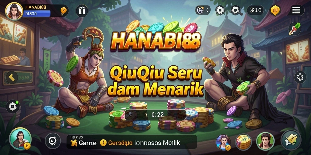 Screenshot dari gameplay QiuQiu yang menegangkan di HANABI88.