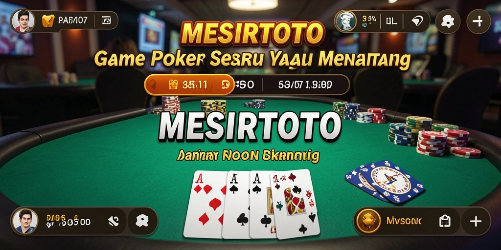 Tampilan gameplay Poker MESIRTOTO yang seru dan kompetitif.
