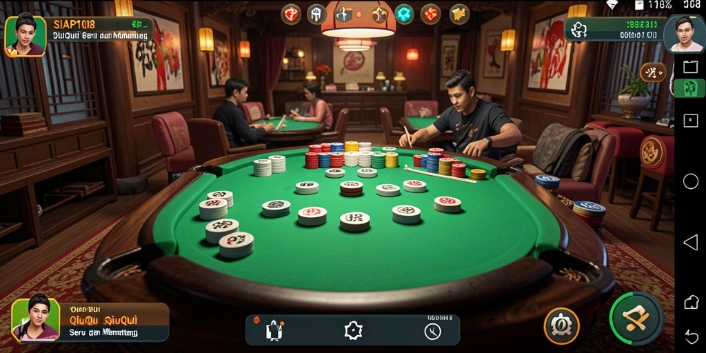 Tampilan gameplay QiuQiu yang seru dan interaktif.