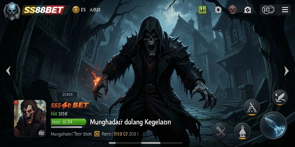 Screenshot gameplay menampilkan suasana Horror yang mencekam.